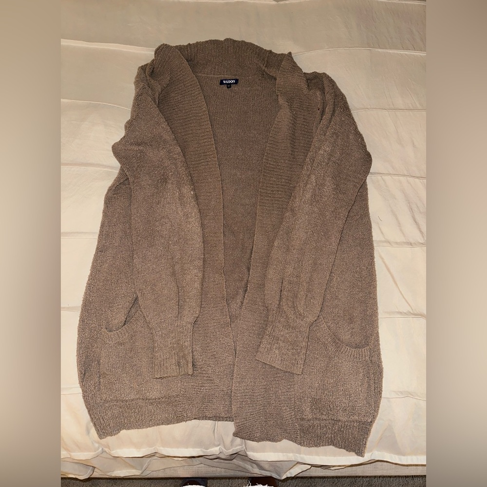 Long brown cardigan